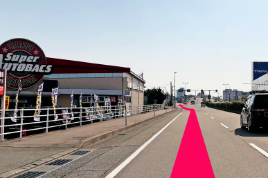 三日市交差点へ向かう風景